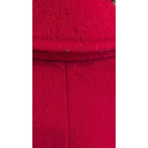 Talbots Red Wool Pea Coat Size 6P Gold Buttons Double Breasted Vintage Jacket - Picture 10 of 10